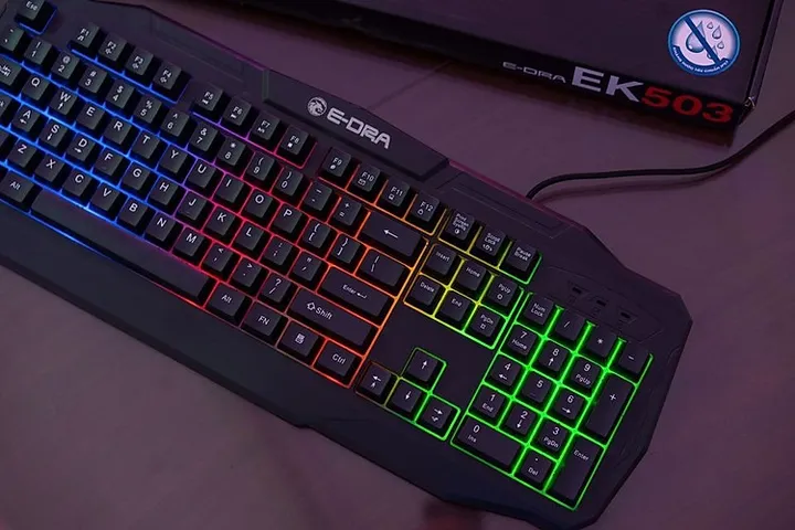Bàn phím giả cơ E-Dra EK503 có dây chống nước - Thiết kế gaming mạnh mẽ, LED RGB, 104 phím đầy đủ cho game thủ