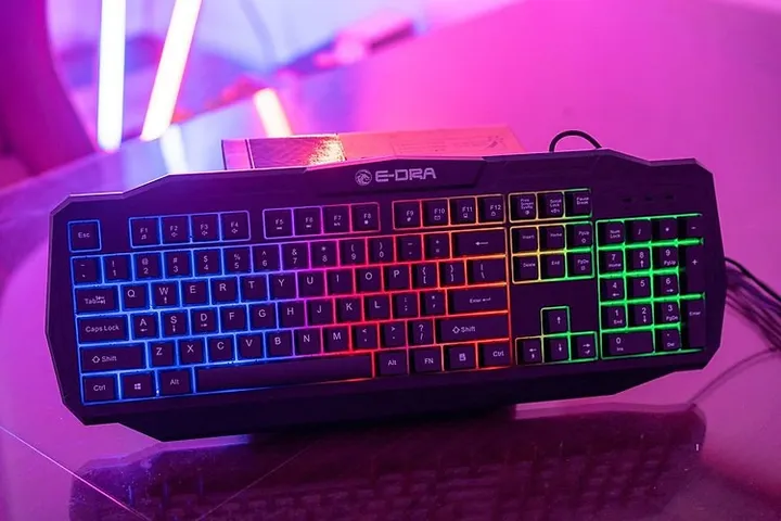 Bàn phím giả cơ E-Dra EK503 có dây chống nước - Thiết kế gaming mạnh mẽ, LED RGB, 104 phím đầy đủ cho game thủ