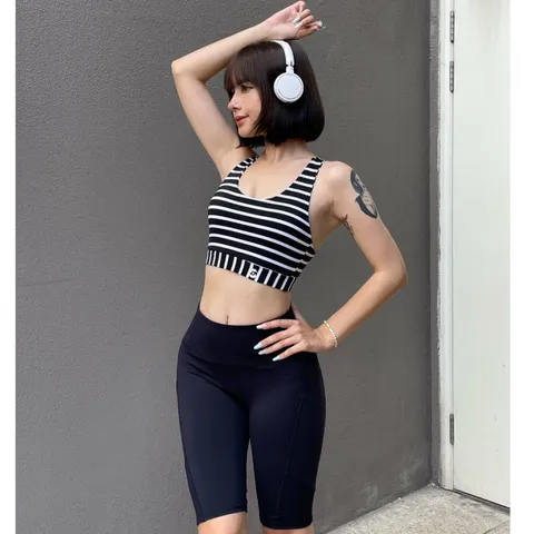Bộ Đồ Tập Gym Nữ SL210411 - Quần Biker Short Cao Giãn Kết Hợp Áo Bra Hai Lớp Thời Trang, Thể Dục, Yoga