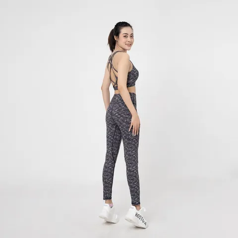Bộ Đồ Tập Gym Nữ SL210513 - Áo Bra 3 Lớp Phối Quần Legging Cạp Cao Thời Trang Chất Liệu Co Giãn, Thấm Hút Mồ Hôi
