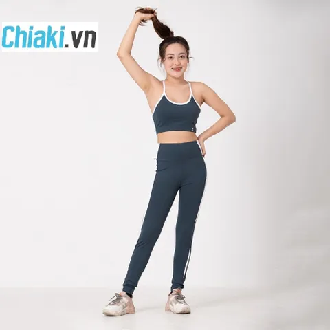 Bộ đồ tập yoga nữ S40039 - Áo bra 2 dây và quần legging lưng cao thời trang, thoải mái cho gym và thể thao