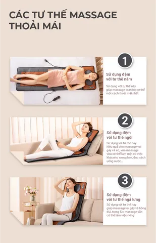 Đệm massage toàn thân hồng ngoại VP-N20D - Thiết bị massage hiện đại, giảm đau, thư giãn hiệu quả, cao cấp từ Vispo