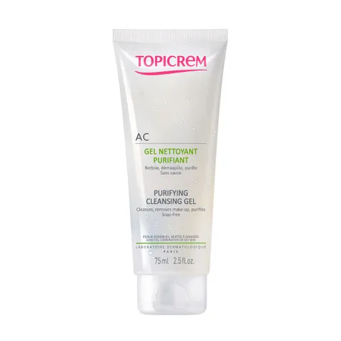 Gel Rửa Mặt Topicrem AC Purifying Cho Da Nhờn & Nhạy Cảm - Sạch Sâu, Dịu Nhẹ, Không Kích Ứng, Dung Tích 75ml/200ml