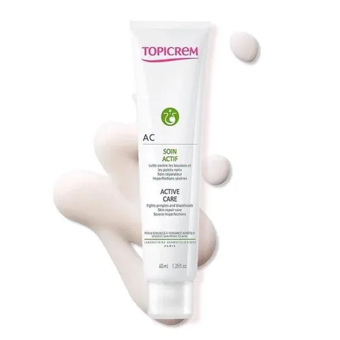 Kem dưỡng Topicrem AC Active Care giảm mụn, mờ thâm hiệu quả - Chăm sóc da dầu, nhạy cảm, 40ml, xuất xứ Pháp
