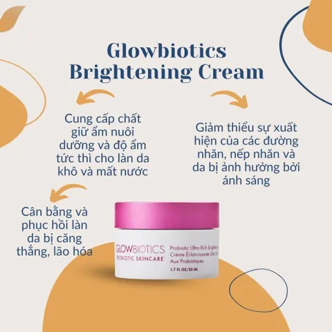 Kem Dưỡng Ẩm Glowbiotics Probiotic Ultra Rich Brightening Cream 50ml - Hỗ Trợ Làm Trắng Sáng Da, Giảm Nếp Nhăn, Dưỡng Ẩm Sâu