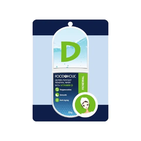 Mặt Nạ Foodaholic Vitamin D Renewal Hỗ Trợ Phục Hồi Tái Tạo Da - Giải Pháp Cho Da Mụn, Đổ Dầu, Độ Ẩm Hoàn Hảo, Hộp 10 Miếng