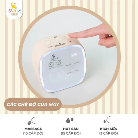 Máy Hút Sữa Điện Đôi Moaz BeBe MB-054 - Thiết Kế Thông Minh, 4 Chức Năng Massage, Hút Sữa Sâu, Dành Cho Mẹ Bỉm Sữa, Bảo Hành 12 Tháng