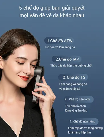 Máy Massage Mặt Nóng Lạnh Bimix BM10 - 5 Chế Độ Công Nghệ Nhật Bản, Chăm Sóc Da Mặt Tại Nhà, Trẻ Hóa, Làm Dịu Nếp Nhăn
