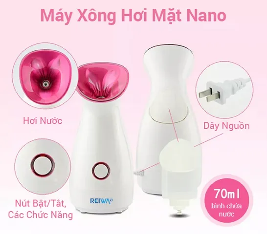 Máy xông hơi mặt Reiwa WT-300 280W - Công nghệ phun hơi nước ion nano siêu nhỏ, làm sạch và dưỡng ẩm da hiệu quả