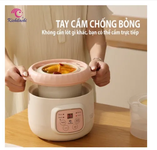 Nồi Nấu Cháo Cách Thủy Kichilachi Nhật Bản Đa Năng, Giữ Dinh Dưỡng Tối Ưu, Chế Độ Hẹn Giờ Thông Minh cho Bé Yêu