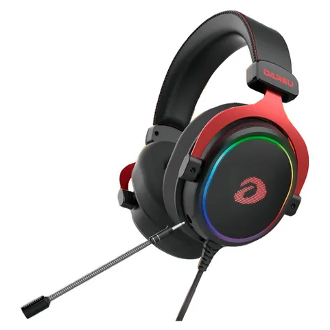 Tai Nghe Gaming Dareu EH925 Black Red RGB - Mic Liền, Âm Thanh 7.1, LED 16.8 Triệu Màu, Chất Lượng Cao Cho Game Thủ