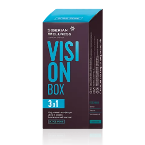Viên Uống Tăng Cường Thị Lực Siberian Wellness Vision Box - Hỗ Trợ Sức Khỏe Mắt, Giảm Nhức Mỏi, Omega-3, Duy Trì Thị Lực 30 Gói