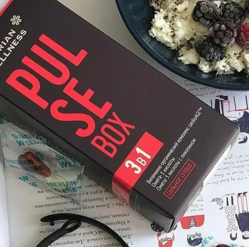 Viên uống Siberian Wellness Pulse Box - Tăng cường sức khỏe tim mạch với Omega-3 tự nhiên - Hỗ trợ điều hòa cholesterol cho người lớn