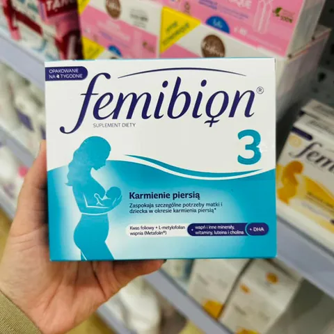 Vitamin tổng hợp Femibion 3 cho phụ nữ sau sinh - Hỗ trợ phục hồi sức khỏe, bổ sung DHA, Axit Folic và Canxi, 56 viên/hộp