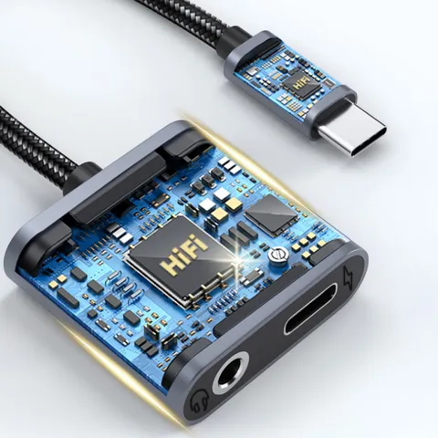 Bộ Chuyển Đổi Sạc Nhanh 60W 2 Cổng Type C và 3.5mm Audio - Hỗ Trợ Nghe Nhạc & Sạc Đồng Thời, Thiết Kế Thông Minh, Sử Dụng Đơn Giản