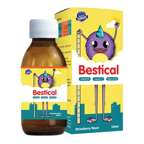 Canxi Sinh Học Bestical 120ml - Hỗ Trợ Xương Răng Chắc Khỏe Cho Trẻ Em, Giúp Tăng Chiều Cao, Hương Dâu Thơm Ngon