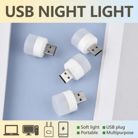 Combo 3 Đèn Ngủ Bóng Led 5V Nhỏ Gọn USB - Thiết Kế Tiện Lợi, Ánh Sáng Dịu Nhẹ Bảo Vệ Mắt Cho Giấc Ngủ Ngon