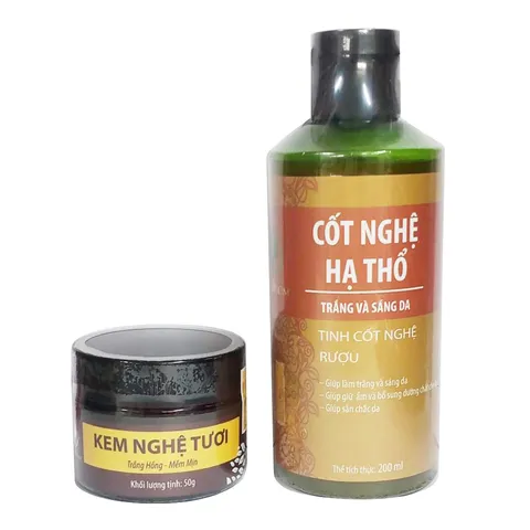 Combo Kem Nghệ + Cốt Nghệ Hạ Thổ Dưỡng Da Cho Mẹ Sau Sinh Wonmom - Sáng Da, Phục Hồi, Giảm Mụn, An Toàn, Hữu Cơ