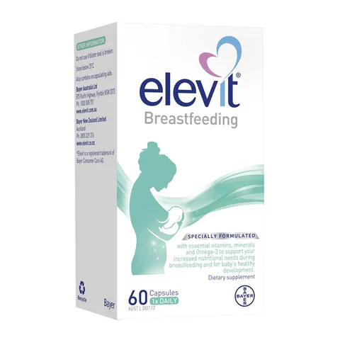 Vitamin Elevit Sau Sinh Breastfeeding của Úc 60 Viên - Hỗ Trợ Mẹ Phục Hồi Sức Khỏe và Cải Thiện Chất Lượng Sữa Mẹ