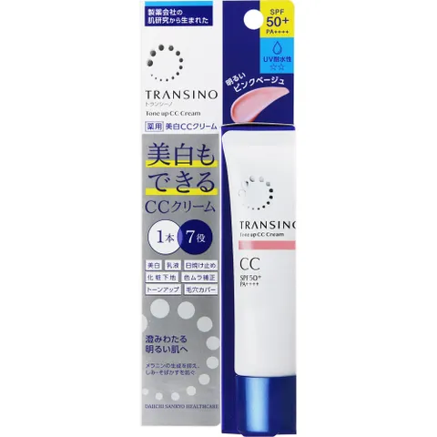 Kem Trang Điểm Chống Nắng Transino Whitening CC Cream SPF50+ PA++++ - Lớp Nền Hoàn Hảo, Dưỡng Trắng, Mờ Nám, Tán Nhang, Tiện Lợi 30g