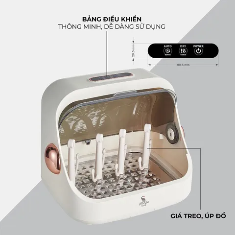 Máy Úp Bình Sữa Tiệt Trùng Sấy Khô Tia UVC MB044 Moaz BéBé - Công Nghệ Khử Khuẩn Hiệu Quả, Giữ An Toàn Cho Bé
