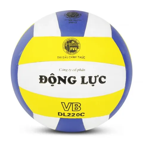 Quả Bóng Chuyền Da PU Động Lực DL 220C - Chất Liệu Bền Bỉ, Dùng Trong Nhà & Ngoài Trời, Phù Hợp Mọi Lứa Tuổi, Màu Xanh Vàng Năng Động