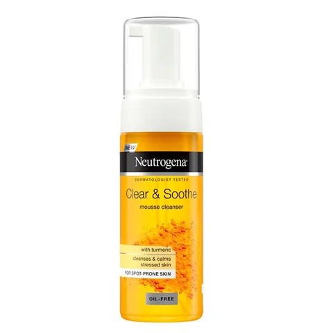 Sữa Rửa Mặt Nghệ Neutrogena Calme Curcuma Clear 150ml - Tạo Bọt Mịn, Làm Sáng Da, Dịu Kích Ứng, Cho Mọi Loại Da