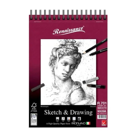 Tập Sketch Renaissance A4 R701 90gsm - Giấy Mịn Không Chứa Acid, Thiết Kế Đóng Gáy Tiện Lợi, Phác Họa Vẽ Tranh Chi Tiết