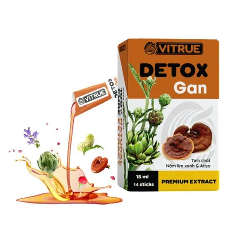 Tinh Chất Vitrue Detox Gan - Hỗ Trợ Thải Độc Gan, Tăng Cường Chức Năng Gan, Giảm Mụn Nhọt, Hộp 14 Gói 15ml