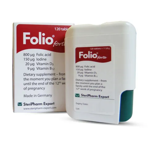 Viên bổ sung Acid Folic Folio Forte 800μg cho phụ nữ mang thai - Ngăn ngừa dị tật thai nhi, hỗ trợ phát triển khỏe mạnh