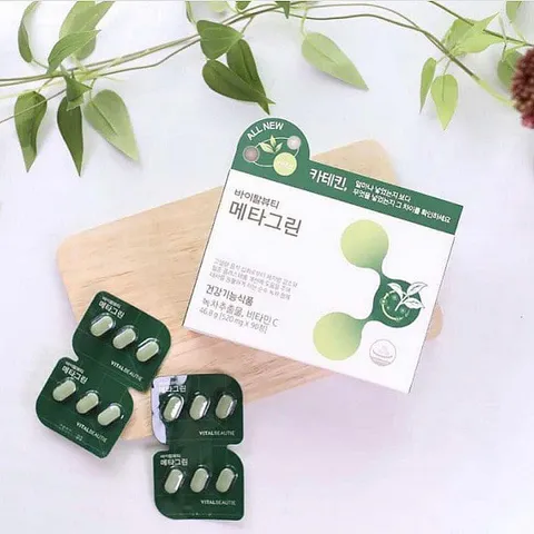 Viên Hỗ Trợ Giảm Cân Trà Xanh Meta Green - Vital Beautie, Detox, Tăng Cường Thể Lực, Giữ Dáng Thon Gọn, 90 Viên/ Hộp