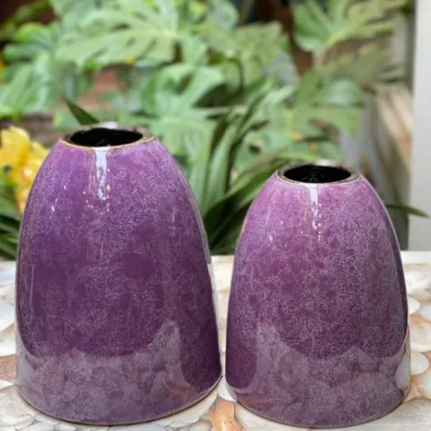 Bình hoa gốm Bát Tràng dáng chuông họa tiết trơn - Trang trí nhà cửa, cây cảnh nhỏ xinh, nhiều màu sắc, tinh tế