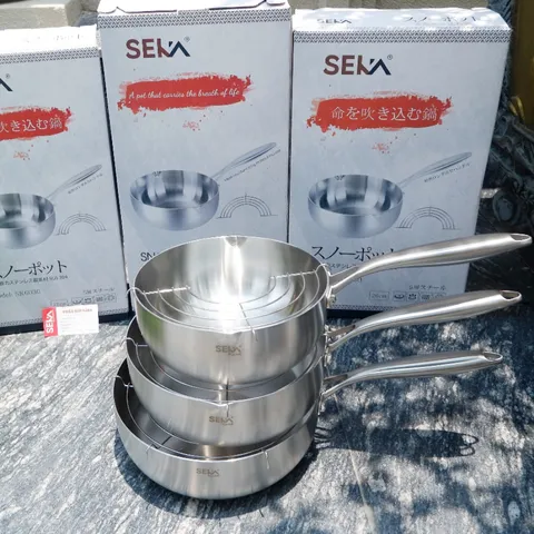 Chảo inox nguyên khối Seka 5 lớp sâu lòng - Dùng cho mọi loại bếp, chiên xào tiện lợi, chất lượng cao cấp, bền bỉ và an toàn sức khỏe.