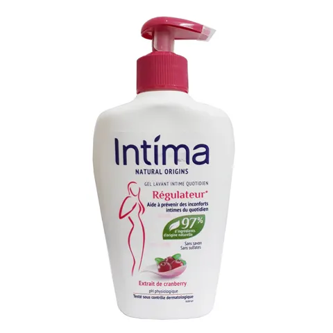 Dung dịch vệ sinh phụ nữ Intima dạng gel 200ml - pH 5.5 tự nhiên, hỗ trợ làm sạch và khử mùi nhẹ nhàng, an toàn cho mọi loại da.