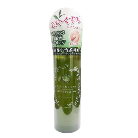 Gel tẩy da chết Santa Marche Green Tea - Chiết xuất trà xanh Kyoto, nhẹ nhàng loại bỏ tế bào chết, dưỡng ẩm và làm sáng da 400ml.