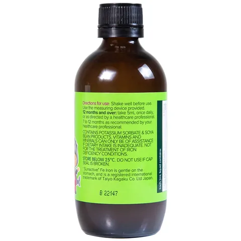Siro Brauer Kids Liquid Iron với Vitamin B cho bé từ 1 tuổi - Hỗ trợ bổ sung sắt, tăng cường sức khỏe, hương vị trái cây thơm ngon 200ml