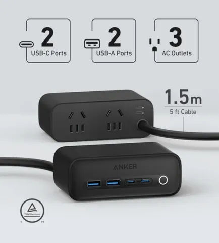 Trạm Sạc Nhanh Anker 525 A91C0 67W - 4 Cổng USB-C và USB-A Sạc Nhanh Cho Điện Thoại, Máy Tính Xách Tay, Đồng Hồ Thông Minh