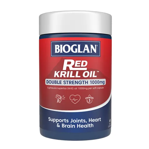 Viên uống Bioglan Red Krill Oil và Glucosamine - Hỗ trợ khớp, giảm nhức mỏi, tăng cường sức khỏe xương khớp cho người trên 40 tuổi
