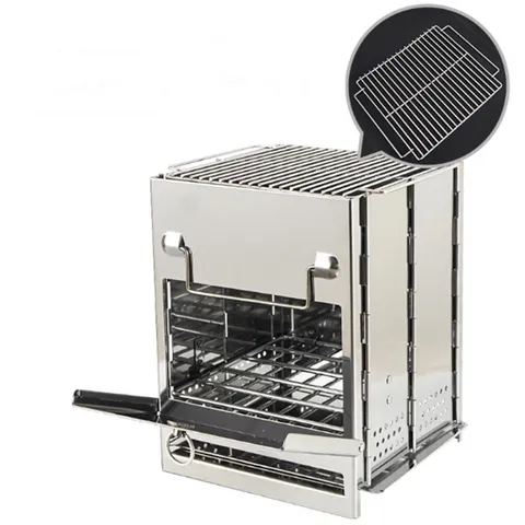 Bếp Nướng Ngoài Trời Gấp Gọn CLS Bằng Thép Không Gỉ Có Túi Đựng - Đồ Dùng Cắm Trại Đa Năng Cho Chuyến Dã Ngoại Hoàn Hảo
