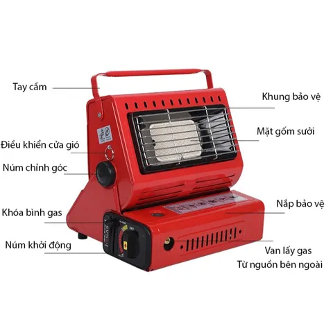 Bếp Sưởi Gas Ngoài Trời Đa Năng - Thiết Kế Gọn Nhẹ Cho Cắm Trại và Dã Ngoại, Đun Nấu và Sưởi Ấm Tuyệt Vời