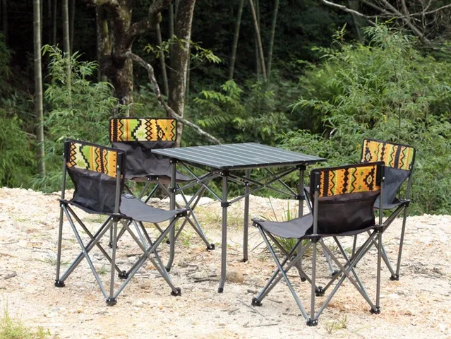 Bộ Bàn Ghế Dã Ngoại 4 Ghế 1 Bàn Gấp Gọn Tiện Dụng - Đồ Camping Ngoài Trời Cao Cấp Có Túi Đựng, Hoạt Động Gia Đình