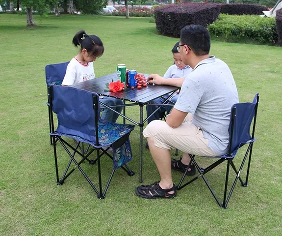 Bộ Bàn Ghế Dã Ngoại 4 Ghế 1 Bàn Gấp Gọn Tiện Dụng - Đồ Camping Ngoài Trời Cao Cấp Có Túi Đựng, Hoạt Động Gia Đình