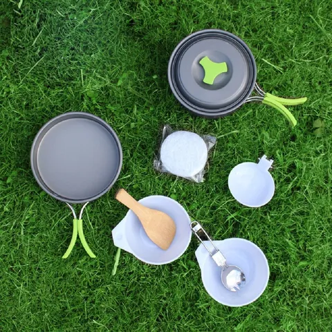 Bộ Nồi Chảo Cắm Trại Gấp Gọn 8 Món AoTu AT6385 - Chất Liệu Nhôm Cao Cấp, Thiết Kế Tiện Lợi Cho Đi Du Lịch & Dã Ngoại