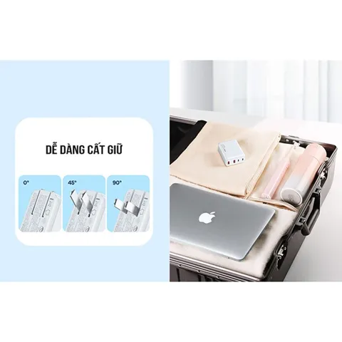 Củ Sạc Nhanh 4 Cổng GaN 120W Remax TR257 - Sạc Nhanh 4 Thiết Bị Đồng Thời, Gọn Nhẹ, An Toàn, Chất Liệu Chống Cháy