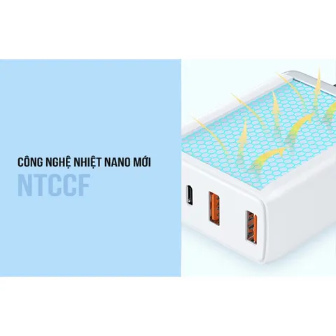 Củ Sạc Nhanh 4 Cổng GaN 120W Remax TR257 - Sạc Nhanh 4 Thiết Bị Đồng Thời, Gọn Nhẹ, An Toàn, Chất Liệu Chống Cháy