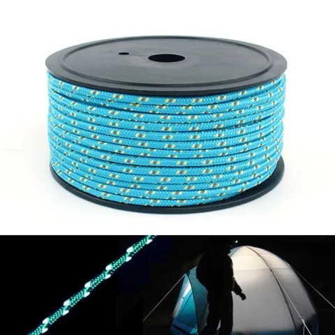 Dây Phản Quang 50m - Dây Buộc Lều Cắm Trại & Dây Phơi Chắc Chắn, Dễ Nhận Diện Ban Đêm, Chất Liệu Polyester Bền Bỉ