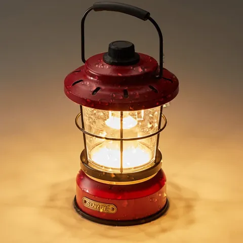 Đèn Bão Cắm Trại Sunrei Phong Cách Retro - Đèn LED Dã Ngoại Nhiều Màu Sắc, Thiết Kế Chịu Nước Cho Không Gian Ấm Áp