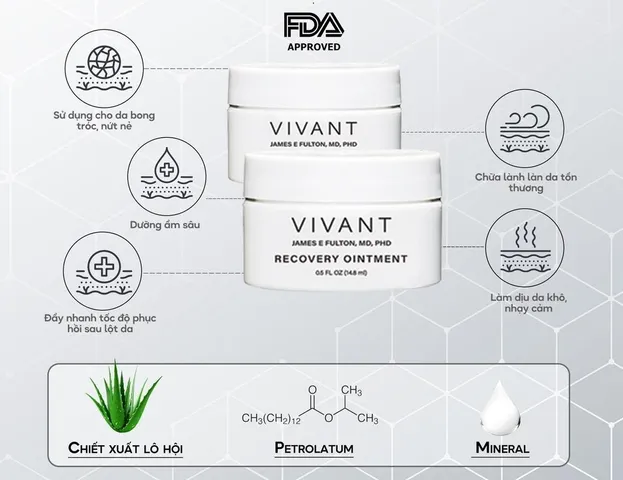Kem Dưỡng Ẩm Phục Hồi Da Vivant Skincare Recovery Ointment - Chiết Xuất Aloe Vera Tăng Cường Độ Ẩm, Làm Dịu Da Sưng Đỏ 14.8ml