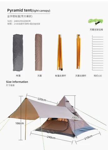 Lều Kim Tự Tháp Ấn Độ CLS 3-4 Người Chống Tia Cực Tím - Lều Cắm Trại Cho Gia Đình, Du Lịch, Homestay Thoáng Mát