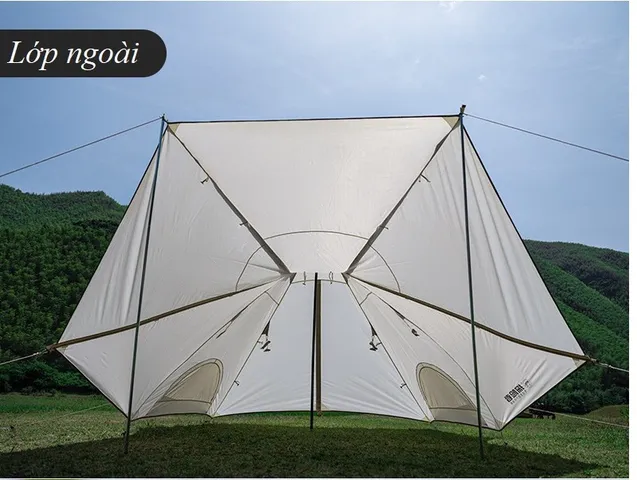 Lều Cắm Trại Kim Tự Tháp Ấn Độ 5-8 Người, Chống Tia UV, Thiết Kế Thoáng Khí, Phù Hợp Đi Dã Ngoại, Du Lịch